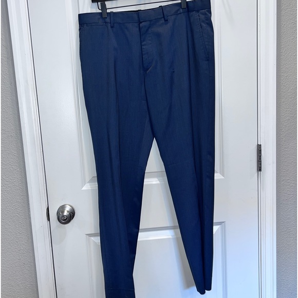 Theory Men’s Navy Virgin Wool Cashmere Dress Pants 34x31” Straight Leg - Picture 3 of 15